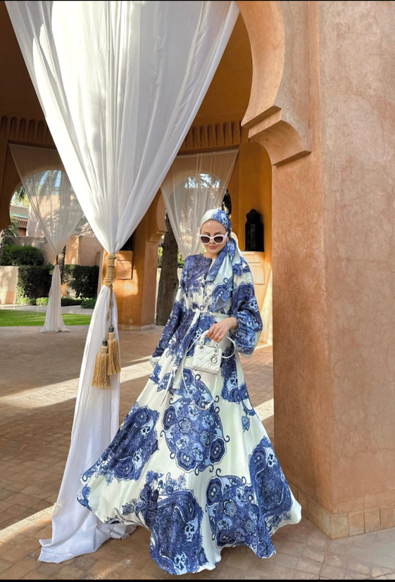maxi dress with head scarf Beautiful Silky Dress with head scarf